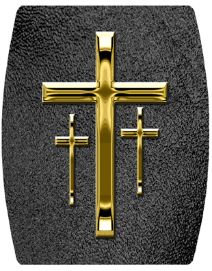 DNSHEND 517 GD SH BK Gold 3 Crosses Shimmer Black